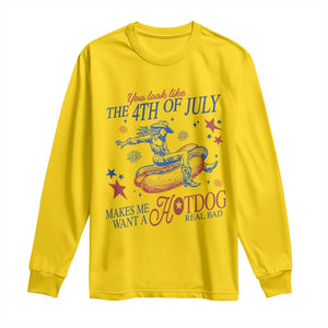 Western Cowgirl You Look Like the 4th of July Long Sleeve Shirt Makes Me Want A Hot Dog Real Bad TS14 Daisy Print Your Wear
