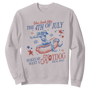 Western Cowgirl You Look Like the 4th of July Sweatshirt Makes Me Want A Hot Dog Real Bad TS14 Ice Gray Print Your Wear