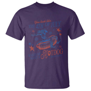Western Cowgirl You Look Like the 4th of July T Shirt Makes Me Want A Hot Dog Real Bad TS14 Purple Print Your Wear