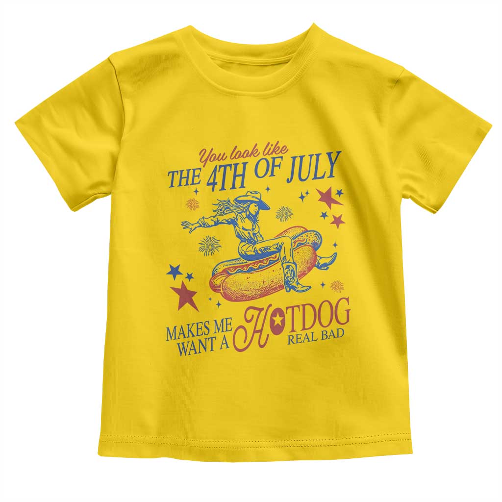 Western Cowgirl You Look Like the 4th of July Toddler T Shirt Makes Me Want A Hot Dog Real Bad TS14 Daisy Print Your Wear