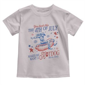 Western Cowgirl You Look Like the 4th of July Toddler T Shirt Makes Me Want A Hot Dog Real Bad TS14 Ice Gray Print Your Wear