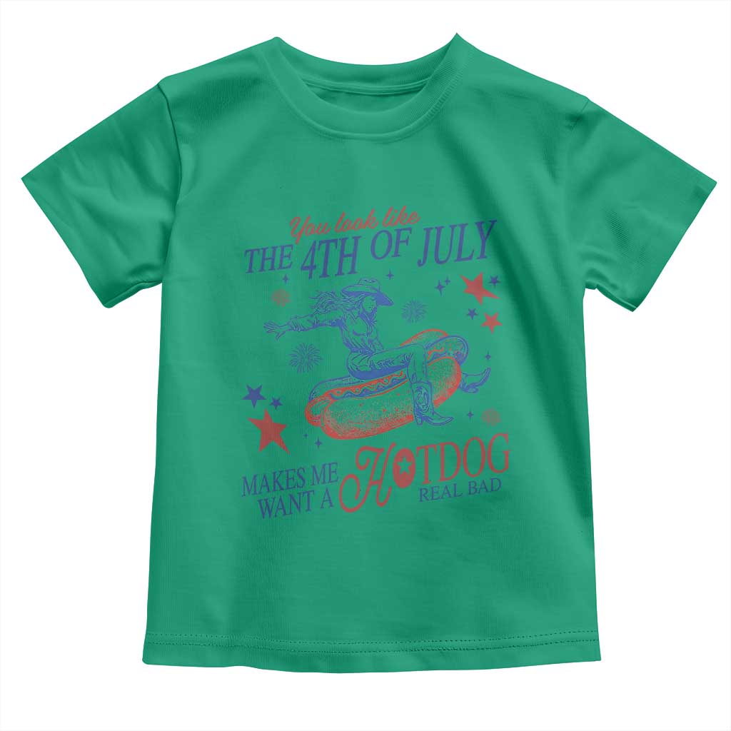 Western Cowgirl You Look Like the 4th of July Toddler T Shirt Makes Me Want A Hot Dog Real Bad TS14 Irish Green Print Your Wear
