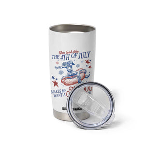 Western Cowgirl You Look Like the 4th of July Tumbler Cup Makes Me Want A Hot Dog Real Bad TS14 Print Your Wear
