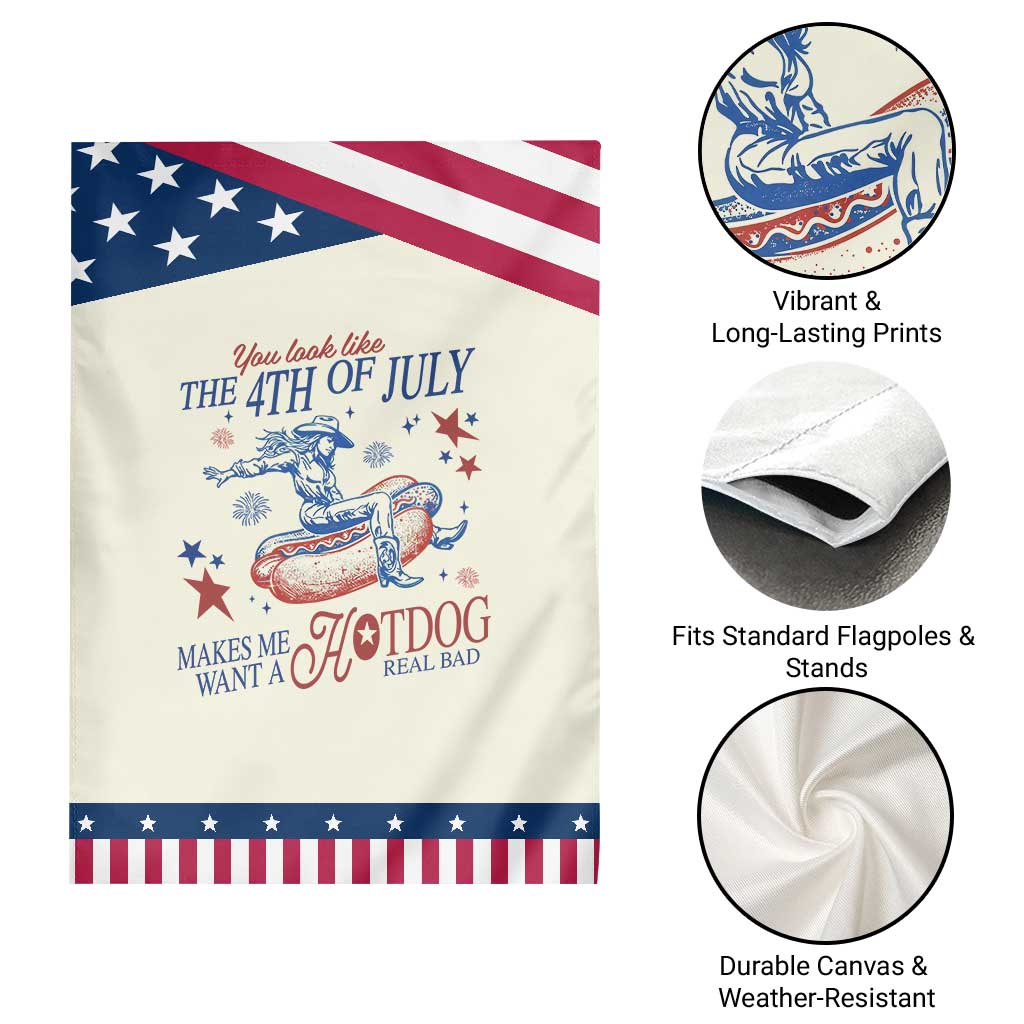 Western Cowgirl You Look Like the 4th of July Patriotic Garden Flag Makes Me Want A Hot Dog Real Bad TS14 Print Your Wear