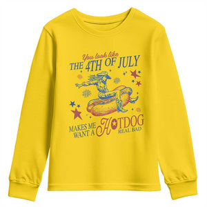 Western Cowgirl You Look Like the 4th of July Youth Sweatshirt Makes Me Want A Hot Dog Real Bad TS14 Daisy Print Your Wear