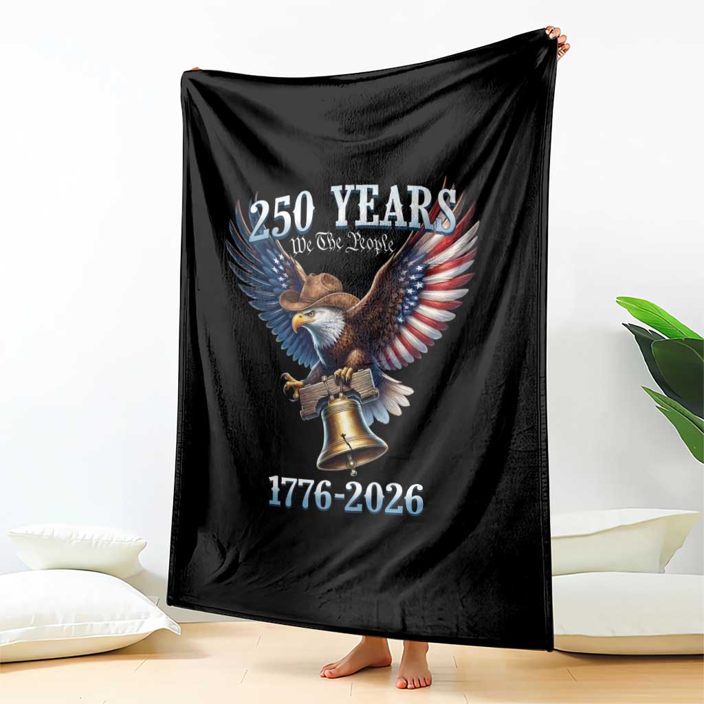 American Rodeo 250th Anniversary Throw Blanket Western Cowboy Eagle Patriotic 4th of July TS14 Print Your Wear