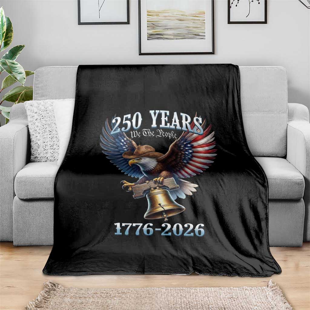 American Rodeo 250th Anniversary Throw Blanket Western Cowboy Eagle Patriotic 4th of July TS14 Print Your Wear