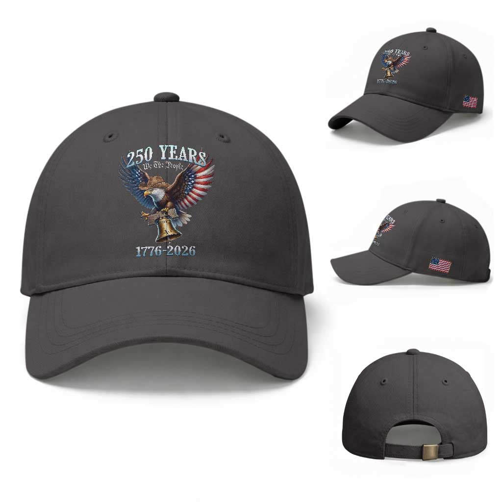 American Rodeo 250th Anniversary Baseball Cap Western Cowboy Eagle Patriotic 4th of July TS14 Baseball Cap Universal Fit Dark Gray Print Your Wear