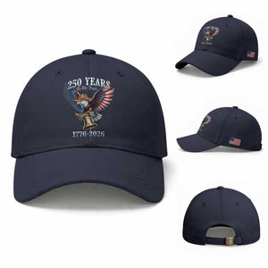 American Rodeo 250th Anniversary Baseball Cap Western Cowboy Eagle Patriotic 4th of July TS14 Baseball Cap Universal Fit Navy Print Your Wear