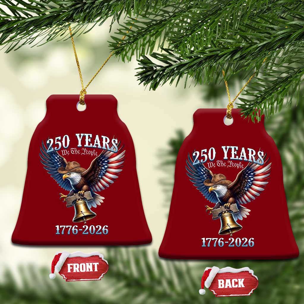 American Rodeo 250th Anniversary Ceramic Ornament Western Cowboy Eagle Patriotic 4th of July TS14 Print Your Wear