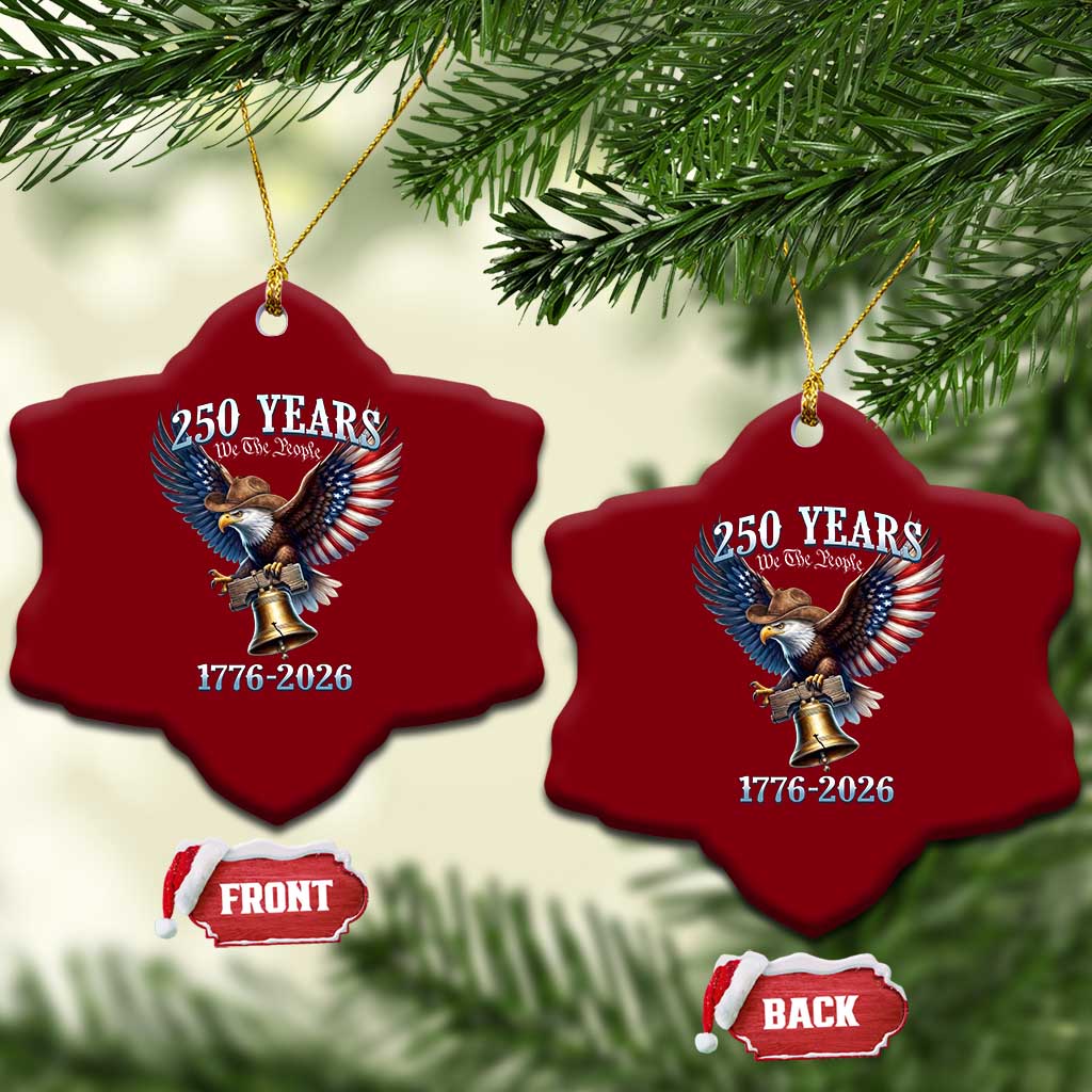American Rodeo 250th Anniversary Ceramic Ornament Western Cowboy Eagle Patriotic 4th of July TS14 Print Your Wear