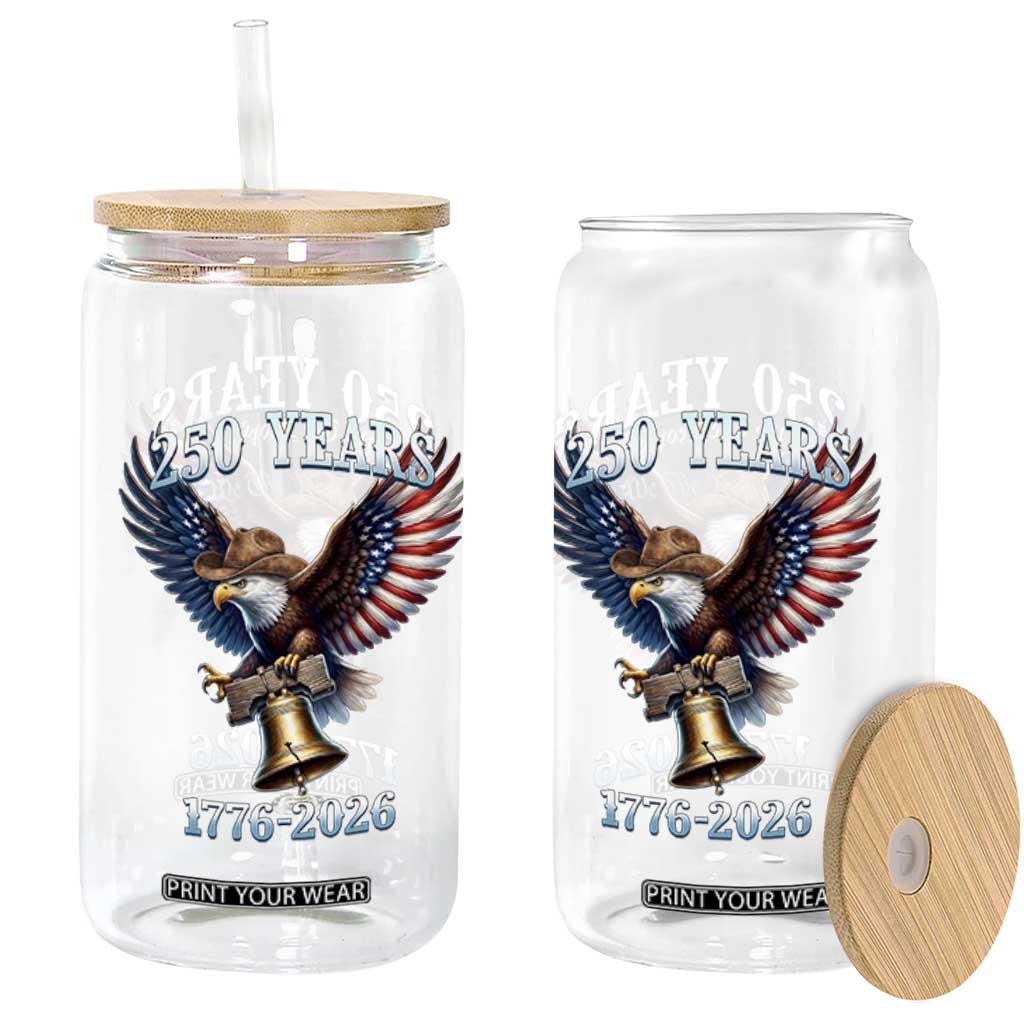 American Rodeo 250th Anniversary Glass Can Western Cowboy Eagle Patriotic 4th of July TS14 Print Your Wear