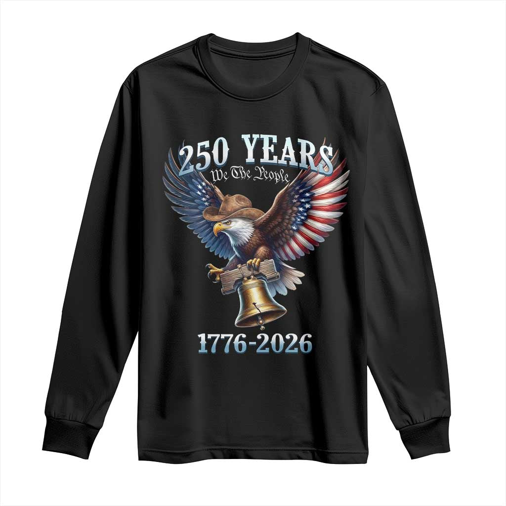 American Rodeo 250th Anniversary Long Sleeve Shirt Western Cowboy Eagle Patriotic 4th of July TS14 Black Print Your Wear