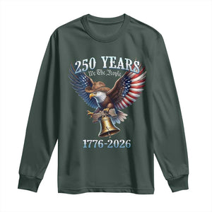 American Rodeo 250th Anniversary Long Sleeve Shirt Western Cowboy Eagle Patriotic 4th of July TS14 Dark Forest Green Print Your Wear