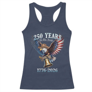 American Rodeo 250th Anniversary Racerback Tank Top Western Cowboy Eagle Patriotic 4th of July TS14 Navy Print Your Wear