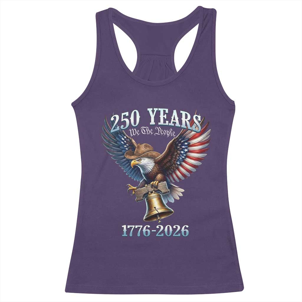 American Rodeo 250th Anniversary Racerback Tank Top Western Cowboy Eagle Patriotic 4th of July TS14 Purple Print Your Wear