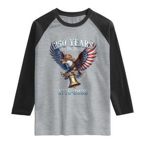 American Rodeo 250th Anniversary Raglan Shirt Western Cowboy Eagle Patriotic 4th of July TS14 Heather Gray Black Print Your Wear