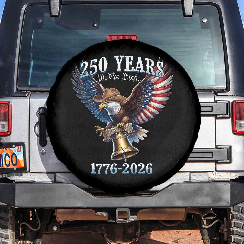 American Rodeo 250th Anniversary Spare Tire Cover Western Cowboy Eagle Patriotic 4th of July TS14 No hole Black Print Your Wear