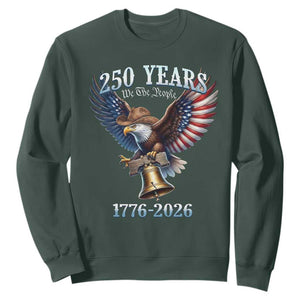 American Rodeo 250th Anniversary Sweatshirt Western Cowboy Eagle Patriotic 4th of July TS14 Dark Forest Green Print Your Wear