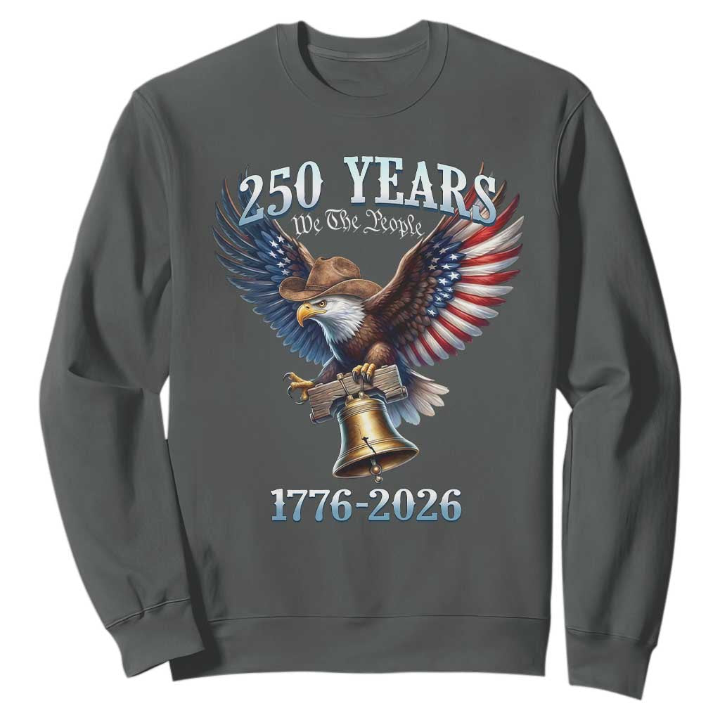 American Rodeo 250th Anniversary Sweatshirt Western Cowboy Eagle Patriotic 4th of July TS14 Dark Heather Print Your Wear