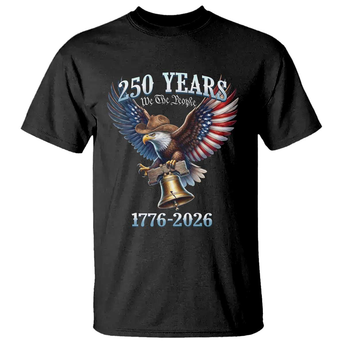 American Rodeo 250th Anniversary T Shirt Western Cowboy Eagle Patriotic 4th of July TS14 Black Print Your Wear