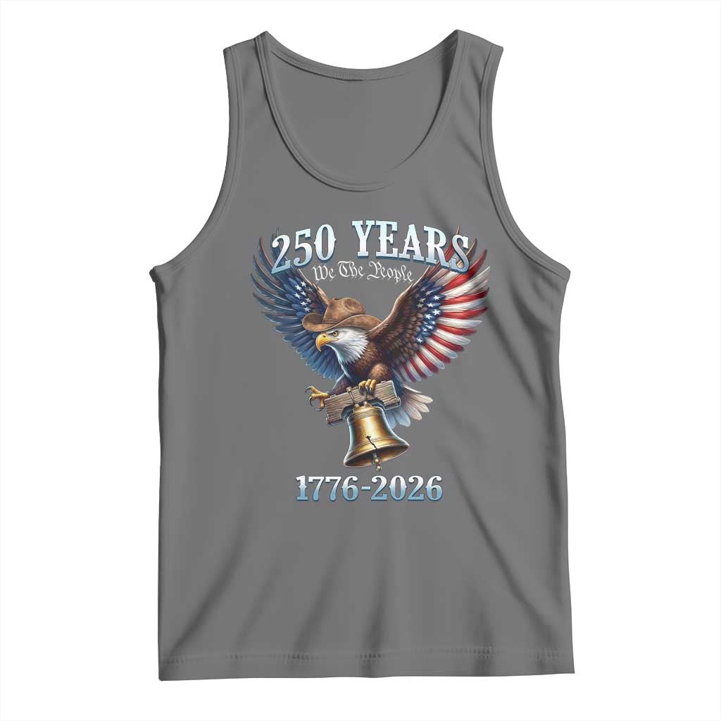 American Rodeo 250th Anniversary Tank Top Western Cowboy Eagle Patriotic 4th of July TS14 Black Heather Print Your Wear