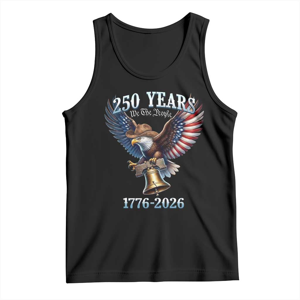 American Rodeo 250th Anniversary Tank Top Western Cowboy Eagle Patriotic 4th of July TS14 Black Print Your Wear