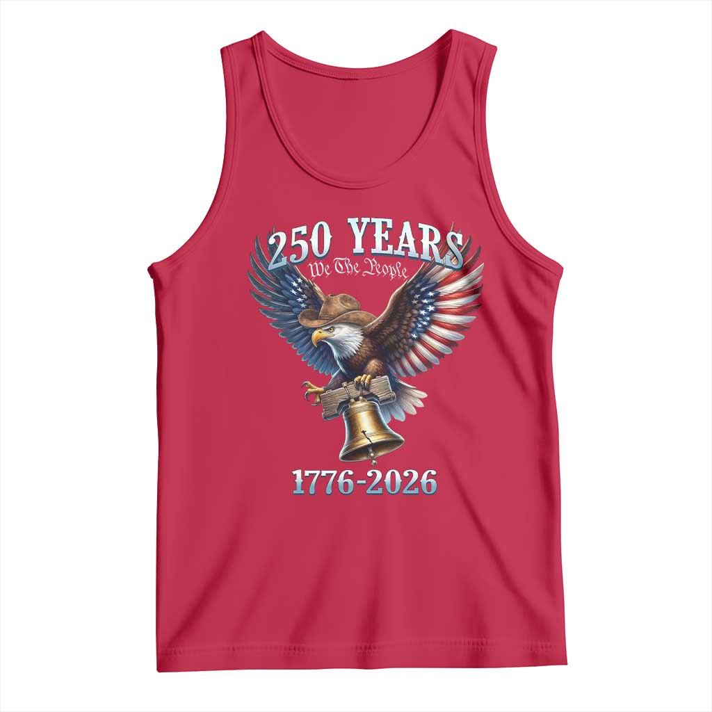 American Rodeo 250th Anniversary Tank Top Western Cowboy Eagle Patriotic 4th of July TS14 Red Print Your Wear