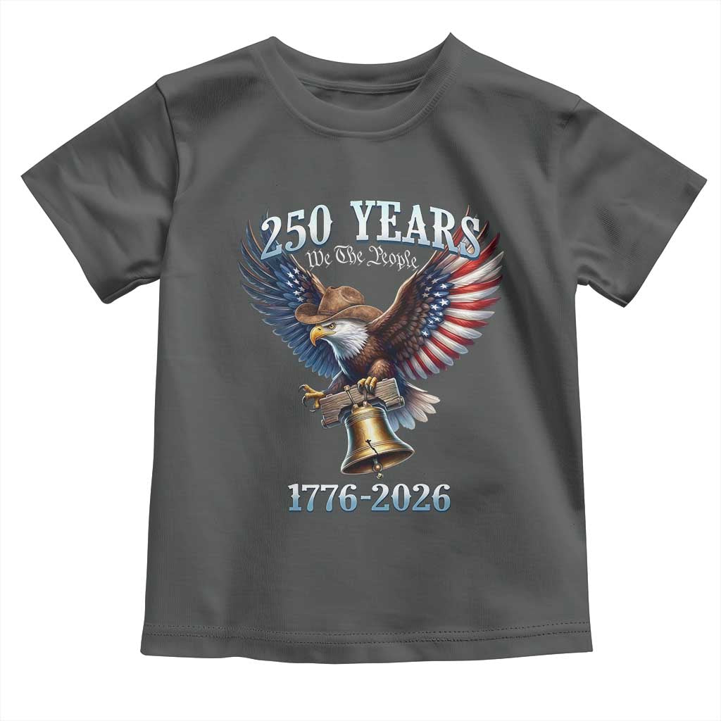American Rodeo 250th Anniversary Toddler T Shirt Western Cowboy Eagle Patriotic 4th of July TS14 Dark Heather Print Your Wear