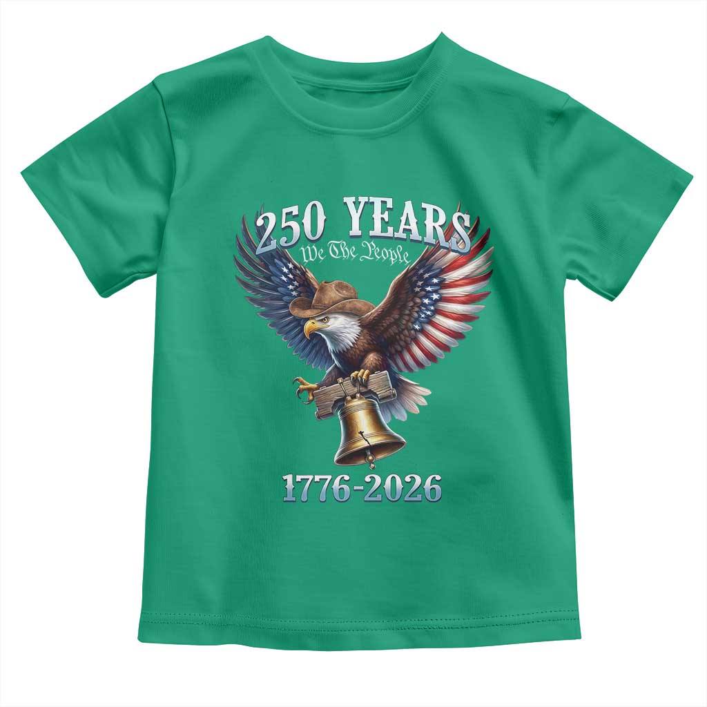 American Rodeo 250th Anniversary Toddler T Shirt Western Cowboy Eagle Patriotic 4th of July TS14 Irish Green Print Your Wear