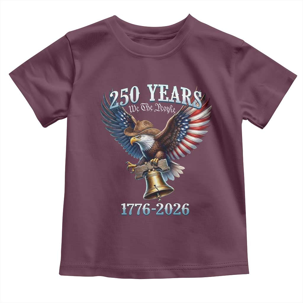 American Rodeo 250th Anniversary Toddler T Shirt Western Cowboy Eagle Patriotic 4th of July TS14 Maroon Print Your Wear