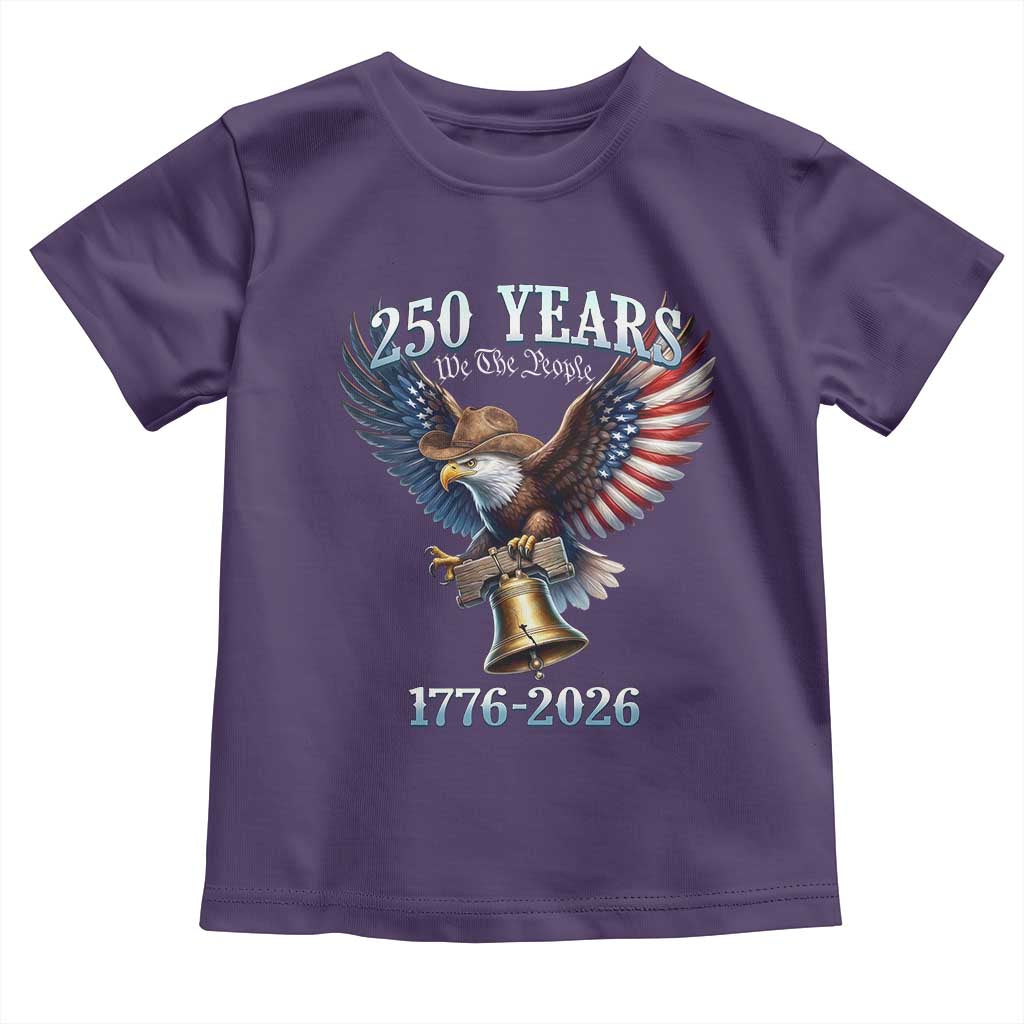 American Rodeo 250th Anniversary Toddler T Shirt Western Cowboy Eagle Patriotic 4th of July TS14 Purple Print Your Wear