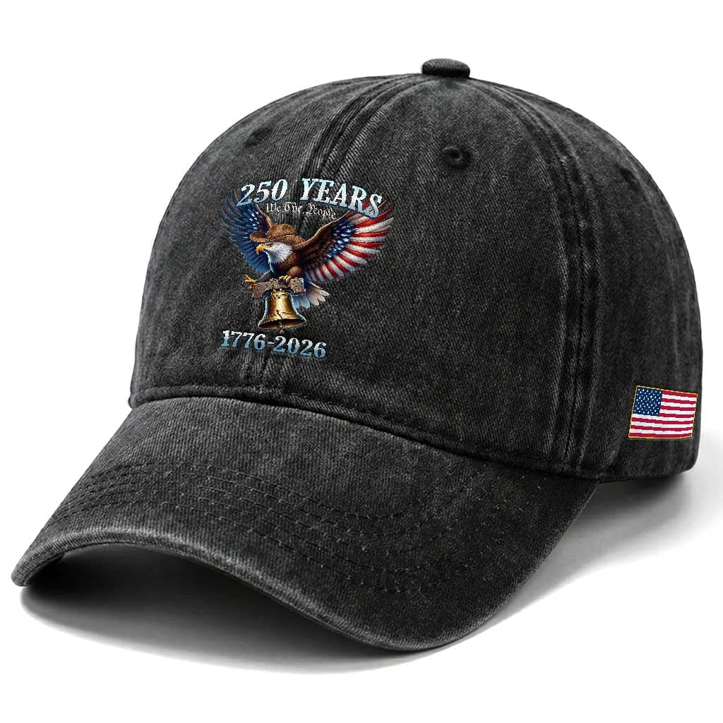 American Rodeo 250th Anniversary Washed Cotton Baseball Cap Western Cowboy Eagle Patriotic 4th of July TS14 Print Your Wear