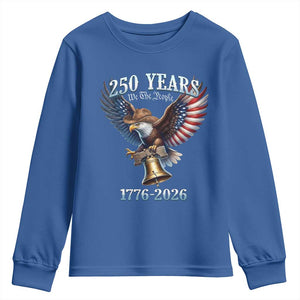 American Rodeo 250th Anniversary Youth Sweatshirt Western Cowboy Eagle Patriotic 4th of July TS14 Royal Blue Print Your Wear