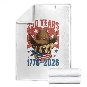 250th Anniversary USA Throw Blanket Western Golden Retriever 4th of July TS14 White Print Your Wear