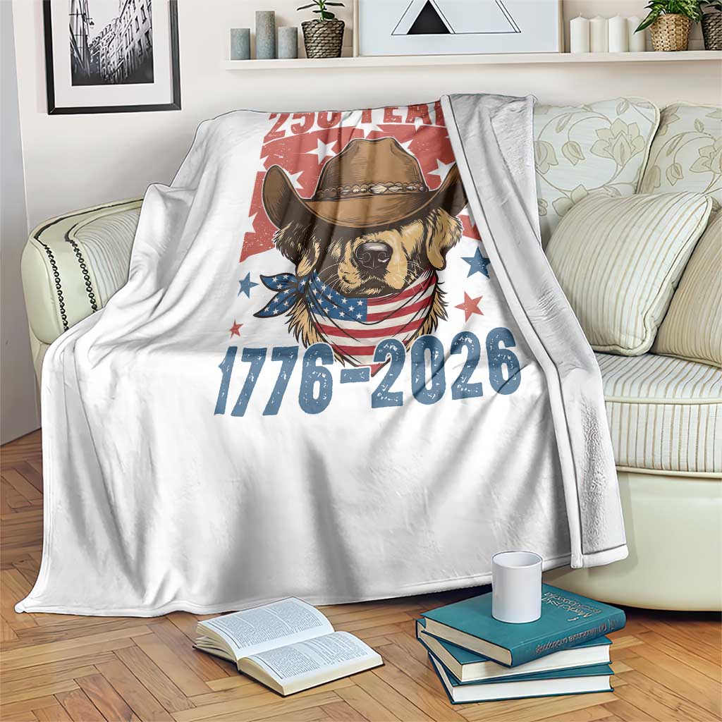 250th Anniversary USA Throw Blanket Western Golden Retriever 4th of July TS14 Print Your Wear