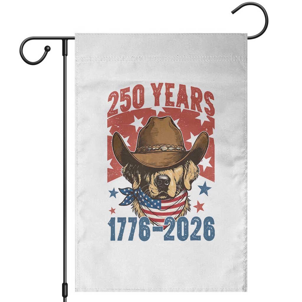 250th America Anniversary Garden Flag Western Golden Retriever 4th of July TS14 White Print Your Wear