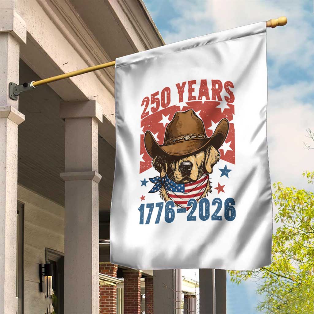250th America Anniversary Garden Flag Western Golden Retriever 4th of July TS14 Print Your Wear