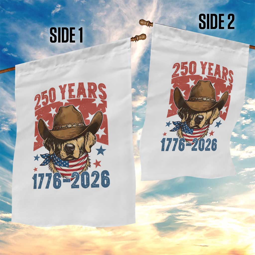 250th America Anniversary Garden Flag Western Golden Retriever 4th of July TS14 Print Your Wear