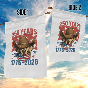 250th America Anniversary Garden Flag Western Golden Retriever 4th of July TS14 Print Your Wear