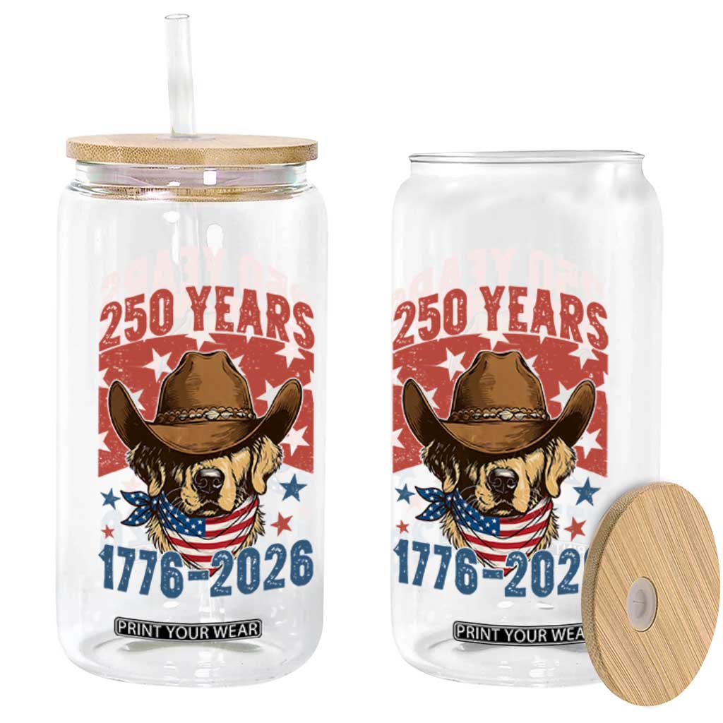 250th Anniversary USA Glass Can Western Golden Retriever 4th of July TS14 Print Your Wear
