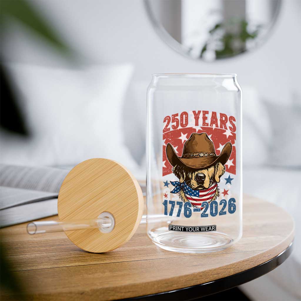 250th Anniversary USA Glass Can Western Golden Retriever 4th of July TS14 Print Your Wear