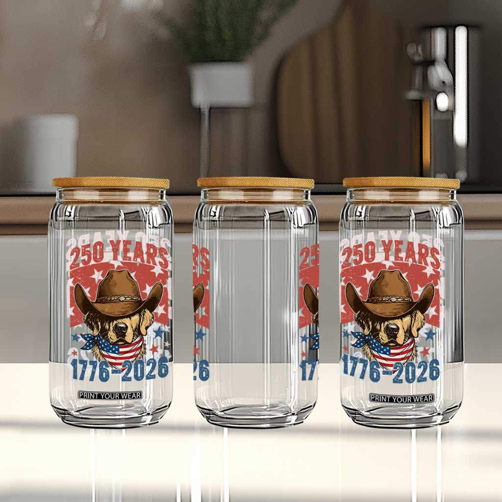 250th Anniversary USA Glass Can Western Golden Retriever 4th of July TS14 Print Your Wear