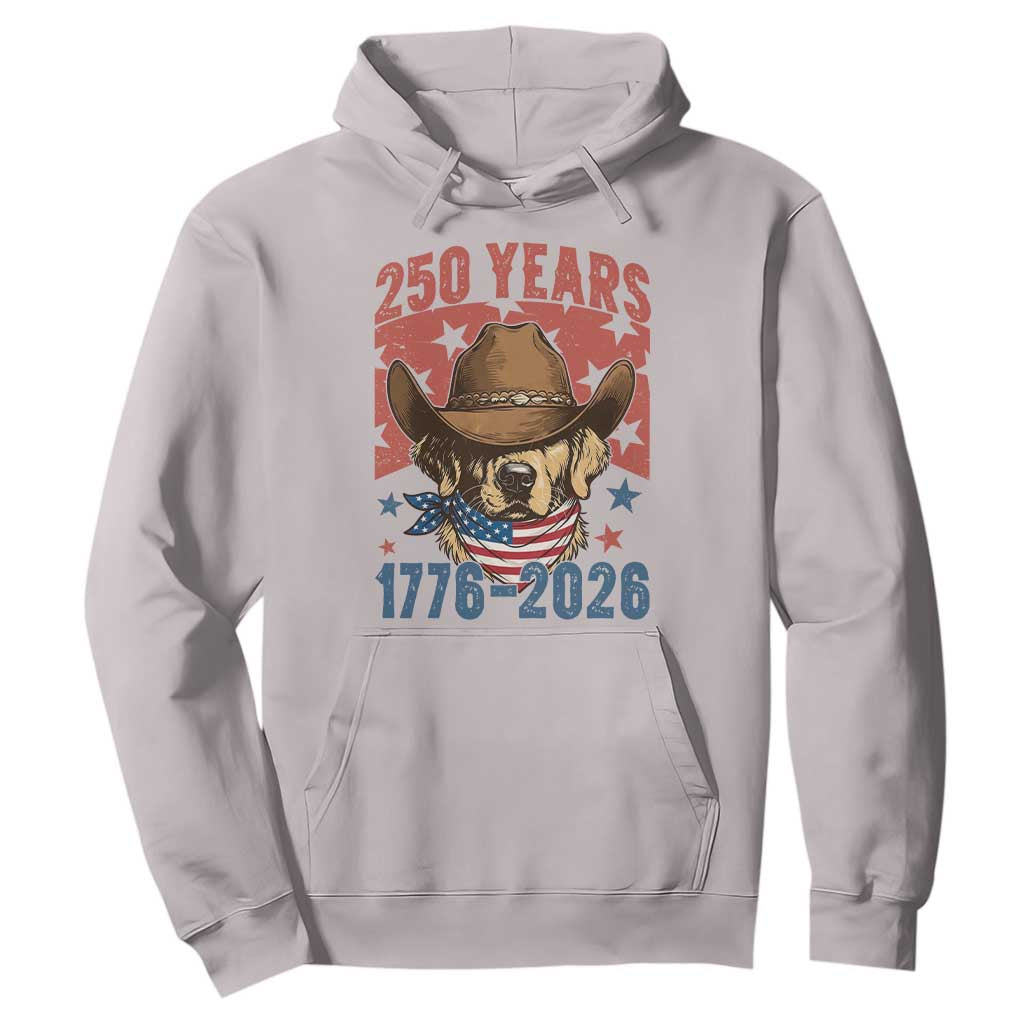 250th Anniversary USA Hoodie Western Golden Retriever 4th of July TS14 Ice Gray Print Your Wear