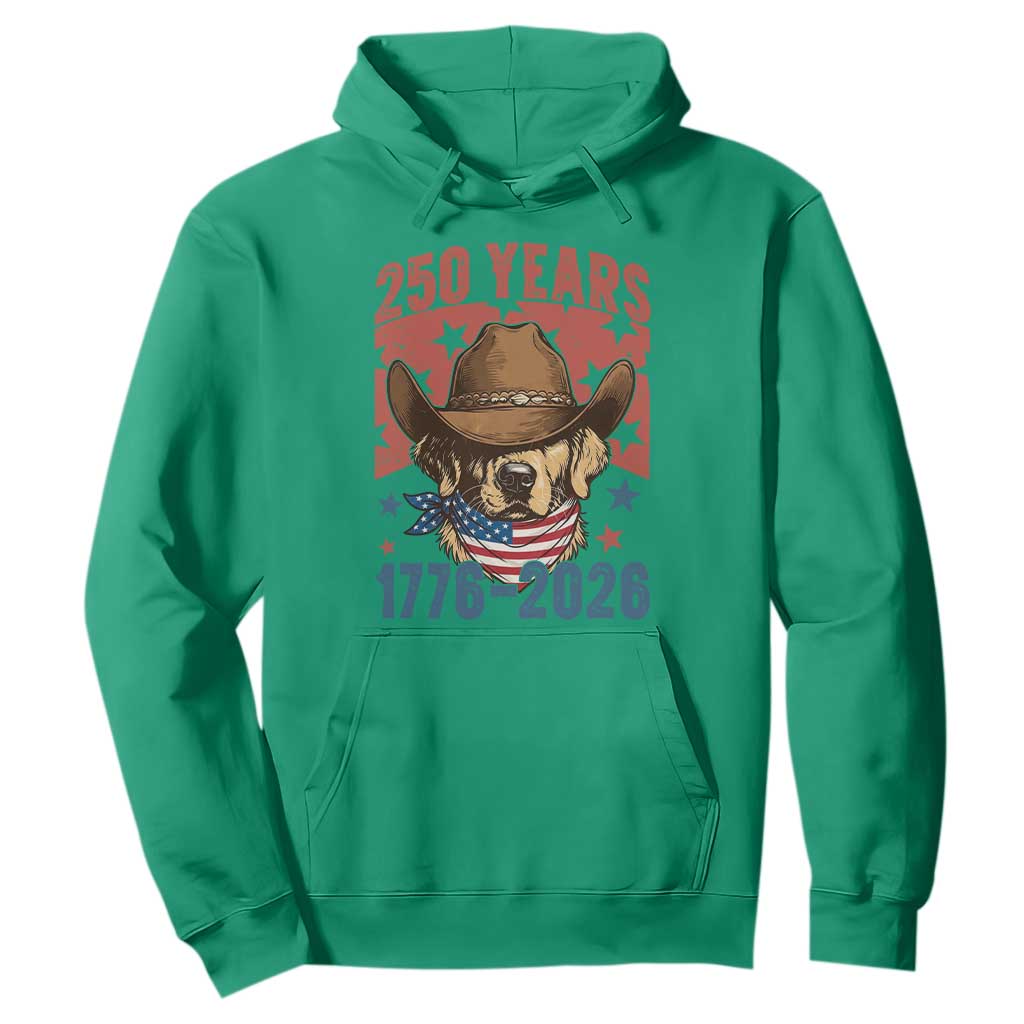 250th Anniversary USA Hoodie Western Golden Retriever 4th of July TS14 Irish Green Print Your Wear