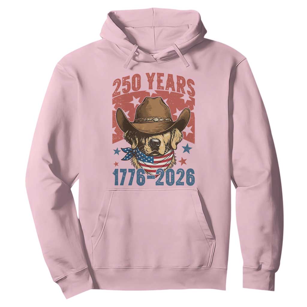 250th Anniversary USA Hoodie Western Golden Retriever 4th of July TS14 Light Pink Print Your Wear