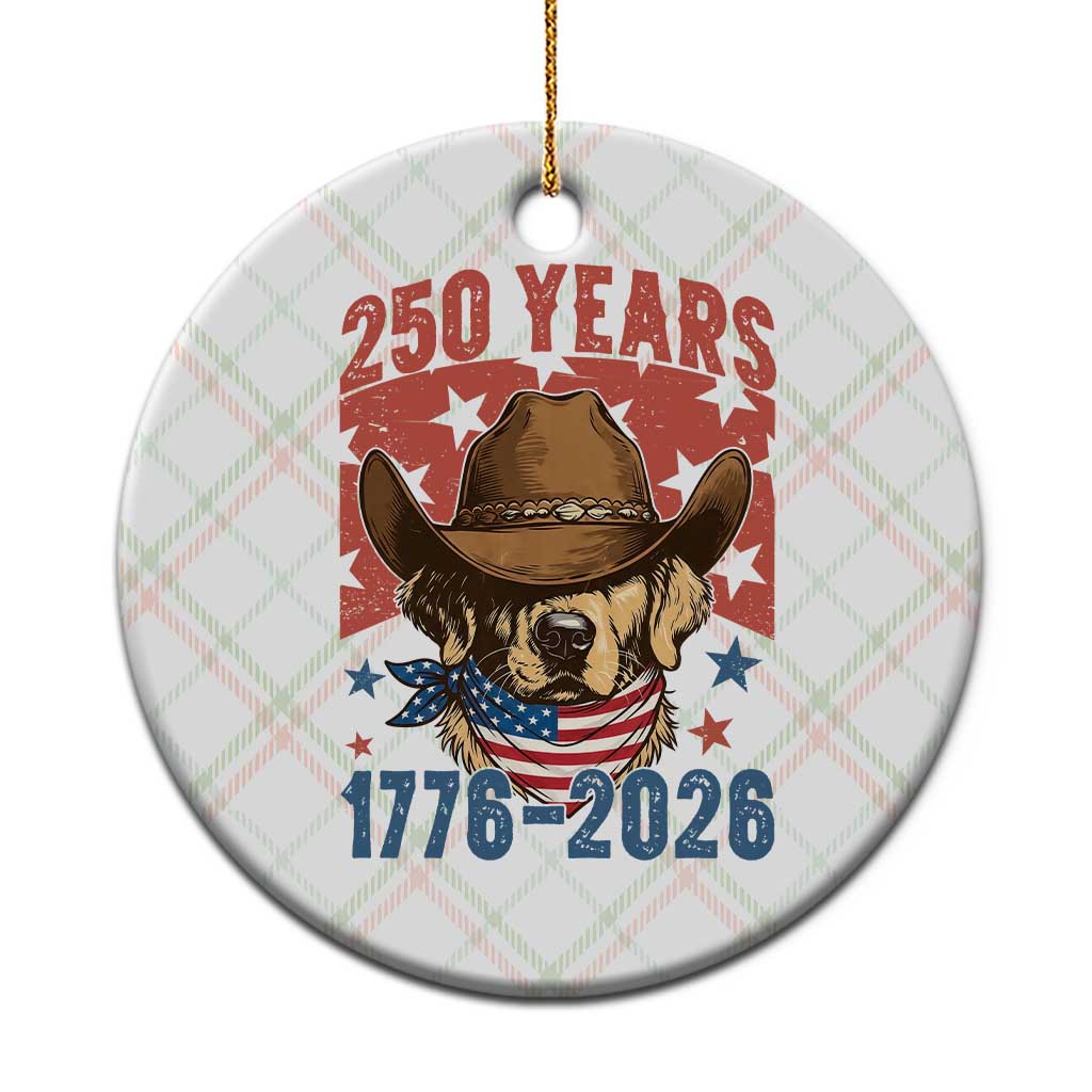 250th America Anniversary Ceramic Ornament Western Golden Retriever 4th of July TS14 1pc Christmas Plaid Print Your Wear