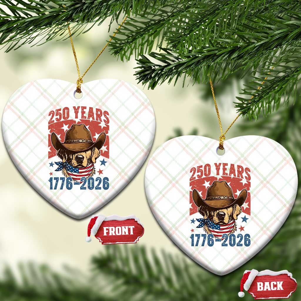 250th America Anniversary Ceramic Ornament Western Golden Retriever 4th of July TS14 Print Your Wear