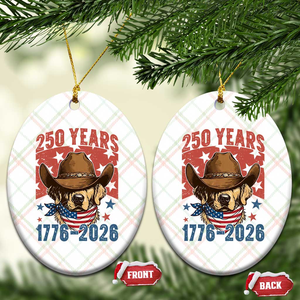 250th America Anniversary Ceramic Ornament Western Golden Retriever 4th of July TS14 Print Your Wear