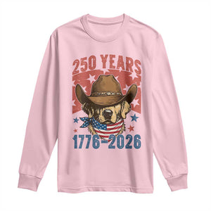 250th America Anniversary Long Sleeve Shirt Western Golden Retriever 4th of July TS14 Light Pink Print Your Wear